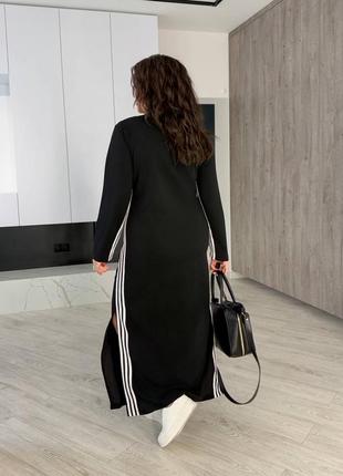 Длинное платье с лампасами платья3 фото