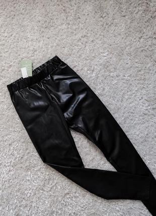 Фирменные кожаные лосины h&m р.xs/s3 фото