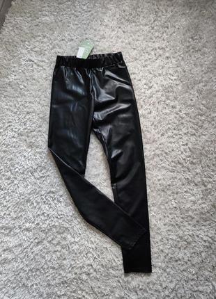 Фирменные кожаные лосины h&m р.xs/s4 фото