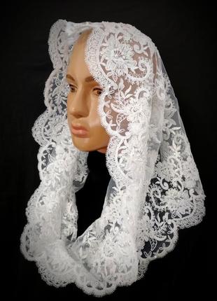 Снуд хомут праздничный в храм на крестины венчания к церкви платок крестильный