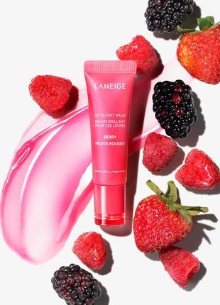 Зволожуючий бальзам для губ laneige lip glowy lightweight hydration balm berry