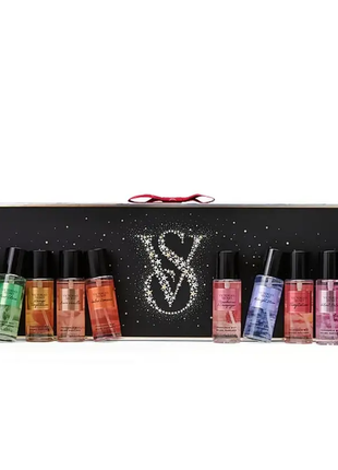 Набір з 12 міні спреїв victoria s secret ultimate mist discovery set , подарунковий набір містів