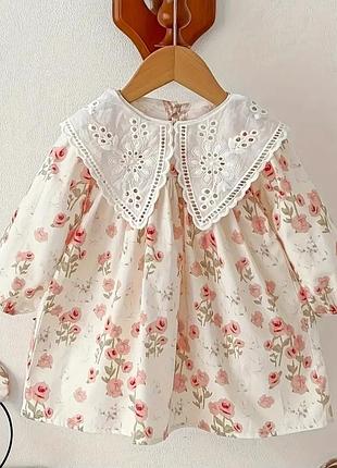 Очень нежное нарядное платье с невероятным воротничком на 9-12 месяцев