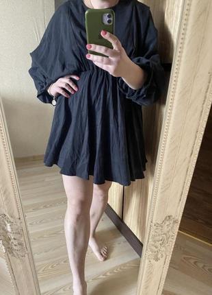 Серо- чёрное классное короткое платье 50-52 р zara