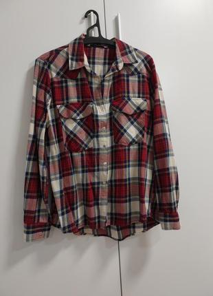 Рубашка в клетку от бренда zara woman