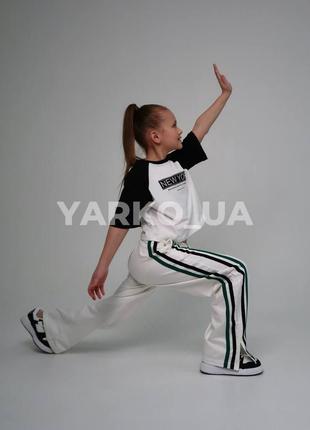 Спортивні брюки палаццо для дівчинки на весну "98", 128-152 розміри