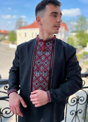 Вишиванка чорна патріотична ручної роботи