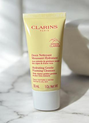 Clarins cleansing hydrating gentle foaming cleanser очищаюча пінка зі зволожуючим ефектом 30ml