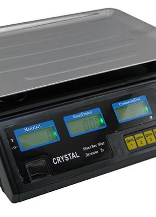 Торгові ваги електронні з калькулятором crystal 50 kg 6v чорний