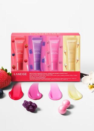 Набір зволожуючих бальзамів для губ laneige lip glowy lightweight hydration balm