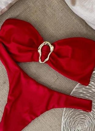 Купальник, купальник червоний, купальник красный, сумка соломʼяна