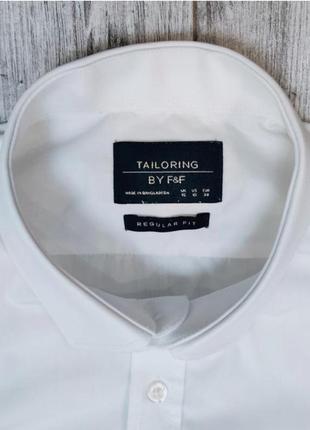 Рубашка мужская белая длинный рукав размер m (46) бренд " f&amp;f"