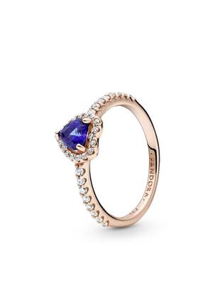 188421c01 искренние чувства original pandora ale met оригинал пандора новая с биркой серебряное кольцо синее сердце колечко сердце розовое золото