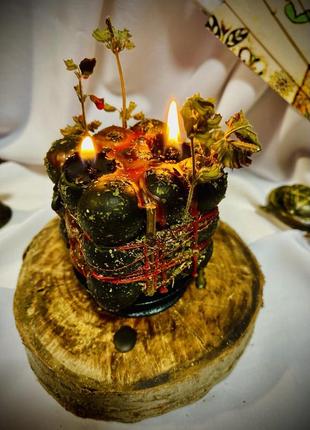 🔥сильная чистка и колдовская защита!  (два в одном)  🕯️восковая травяная свеча программа