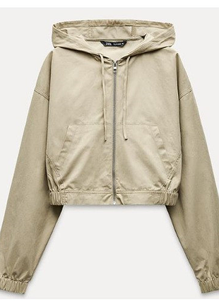 Zara женская ветровка тонкая light khaki