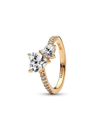 161198c01 двойное сердце original pandora оригинал пандора с биркой серебряное кольцо золото