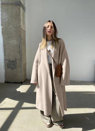 Кашемировое длинное пальто люкс