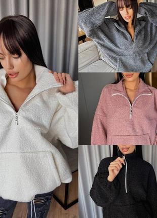 Кофта жіноча анорак , тедді хутро