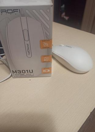Мышка profi m301u белая (тихая)