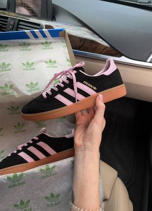 Женские кроссовки adidas spezial black pink адидас черного с розовым цветом