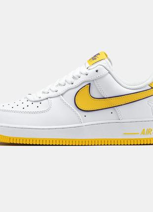 👟 кросівки nike air force 1 kobe bryant white yellow     / наложка bs👟