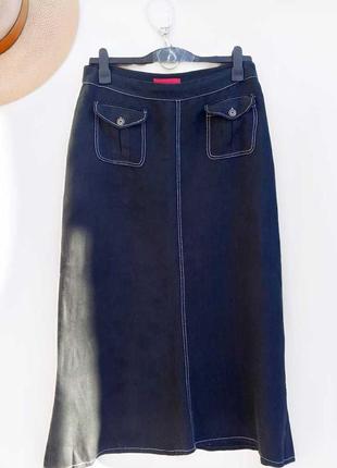 Довга спідниця максі бохо льон ретро кишені гурманія vetono plus size в підлогу рибка пряма класика