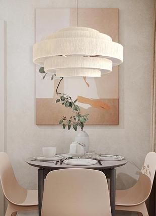 Люстра "snail" з джуту абажур світильник макраме обмотка колір/розмір на вибір