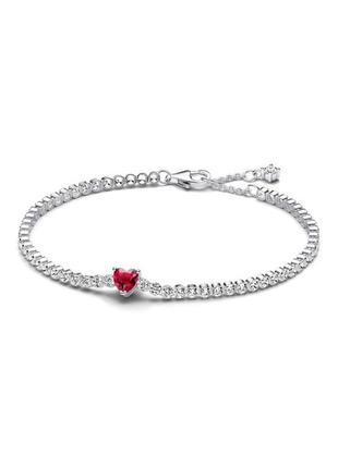 590041c02 червоне серце original pandora s925 ale оригінал пандора нове з биркою срібний тенісний браслет з червоним червоний
