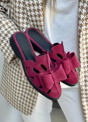 Изысканные летние мюли monstera натуральная кожа замш 36-41