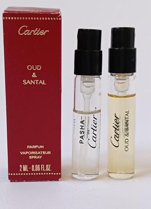 Пробники cartier oud & santal и pasha de cartier noire духи парфюм миниатюры