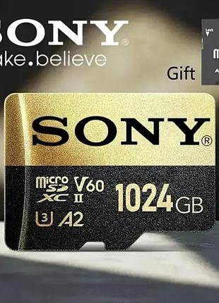 Карта памяти sony 1024gb microsd class 10 с адаптером