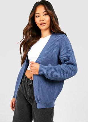 Новый синий вязаный кардиган boohoo