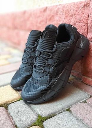 Мужские качественные и стильные кроссовки reebok zig kinetica черные