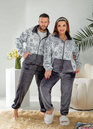 Чоловіча тепла піжама/жіноча піжама