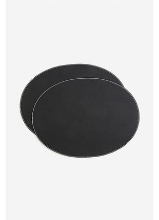 Овальный коврик, 2 шт, черный, 45x33 | h&amp;m home