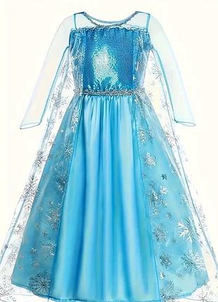 Карнавальное новогоднее платье принцессы эльзы фроузен frozen ельза ледяное сердце холодное сердечко эльза