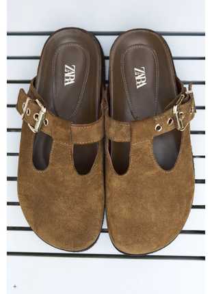 Клоги zara 100% кожа