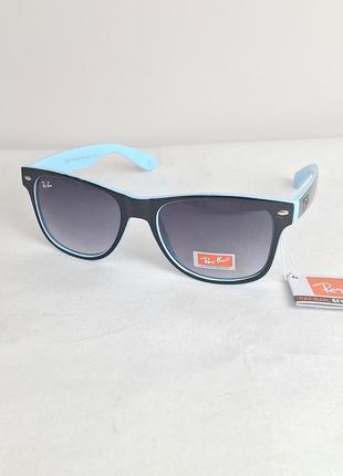 Очки солнцезащитные rb 2140 с 1001-3fa черно-голубые глянцевые с градиентом