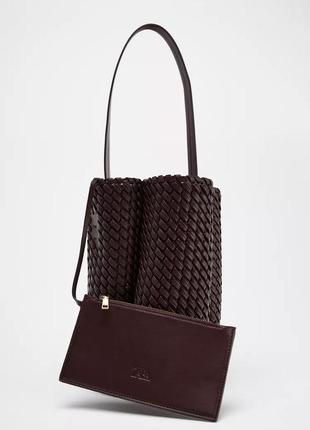 Плетена сумка мішок бордова zara new