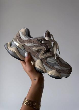 Кроссовки new balance 9060 brown mushroom beige driftwood
