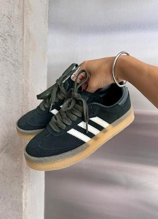 Стильные женские и мужские кроссовки adidas samba x ronnie fieg x clarks shadow green тёмно-зелёные