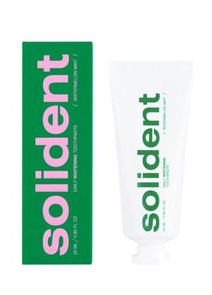 Щоденна відбілювальна зубна паста solident watermelon mint / кавун-м'ята, 25 г