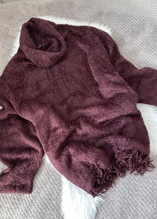 Светр пухнастий  подовжений з бахромою evans р.30/32 батал