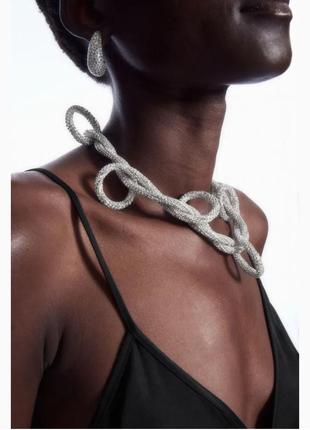 Cos оригинал, новое ожерельное ожерельясто, стразы, бусы, колье, max mara