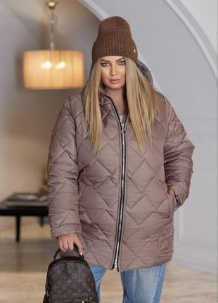 Зимняя куртка женская удлиненная большого размера