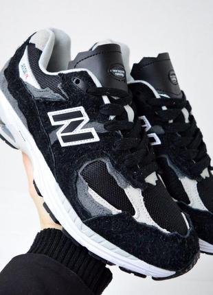 New balance 2002r black gray кроссовки мужские сендалии беленс баланс кроссовки