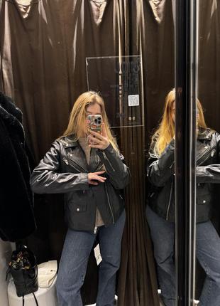 Кожаная куртка zara косуха