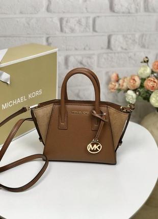 Сумка жіноча michael kors оригінал avril extra-small leather and suede satchel