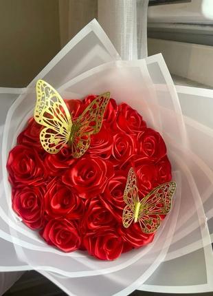 Букет з атласної стрічки