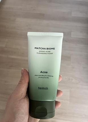 Пінка для вмивання heimish matcha biome amino acne cleansing foam